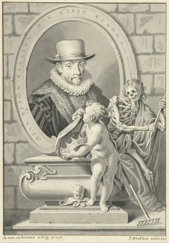 Portret van Willem I, prins van Oranje-Nassau, in een ovaal kader Wall Art by Jan Stolker - High-Resolution Digital Print