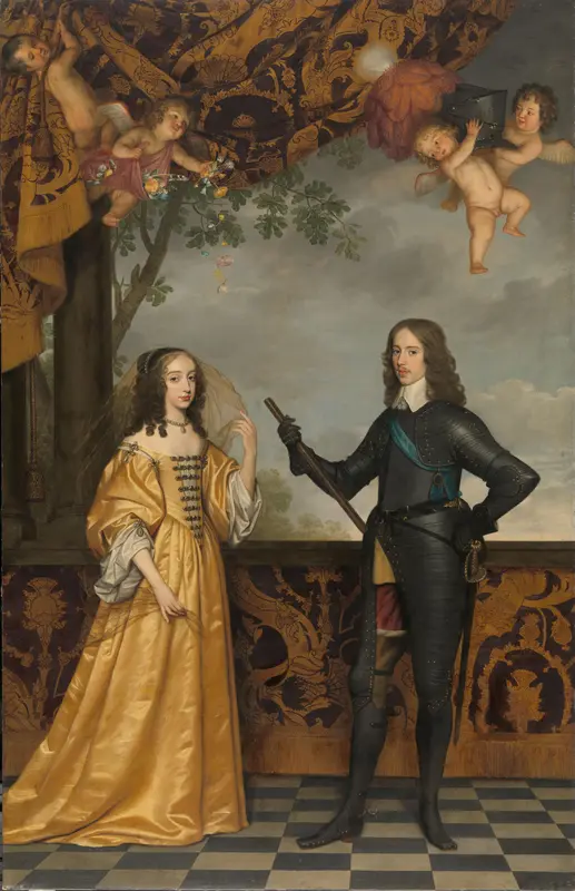 Portret van Willem II (1626-1650), prins van Oranje, en zijn echtgenote Maria Stuart (1631-1660) Wall Art by Unknown - High-Resolution Digital Print