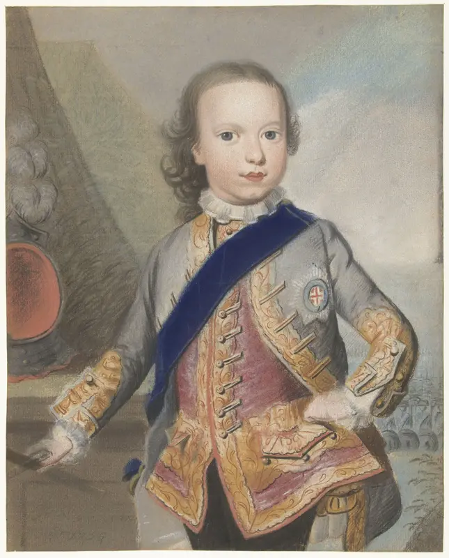 Portret van Willem V, prins van Oranje-Nassau, als kind Wall Art by Pieter Frederik de la Croix - High-Resolution Digital Print