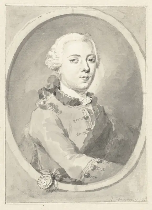 Portret van Willem V, Prins van Oranje-Nassau, naar rechts, in ovaal Wall Art by Unknown - High-Resolution Digital Print