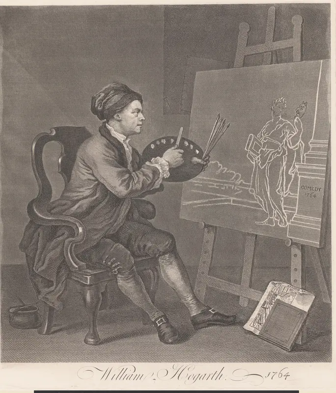 Portret van William Hogarth Wall Art by William Hogarth - High-Resolution Digital Print