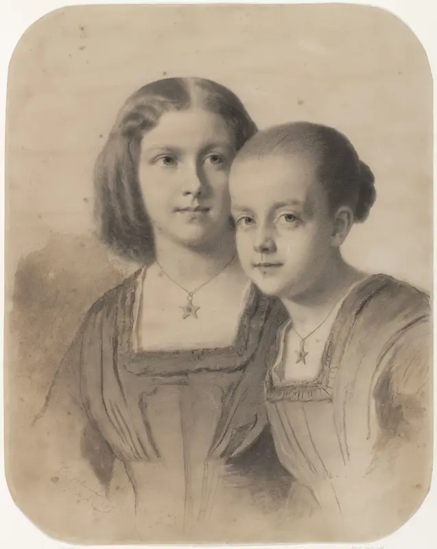 Portret van Woltera Geertruida, Gravin van Limburg Stirum en Gravin Frederika Augusta Wall Art by Eastman Johnson - High-Resolution Digital Print