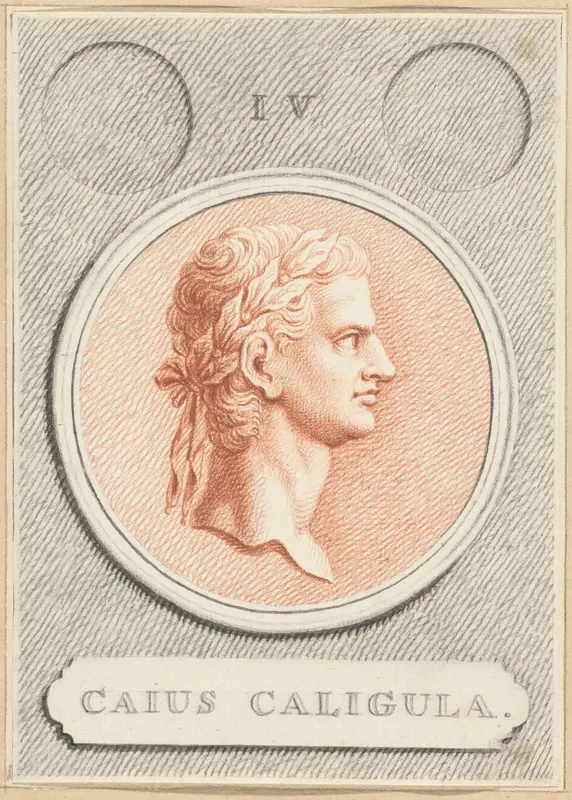 Portretmedaillon van Caligula, Romeins keizer Wall Art by Jan Caspar Philips - High-Resolution Digital Print