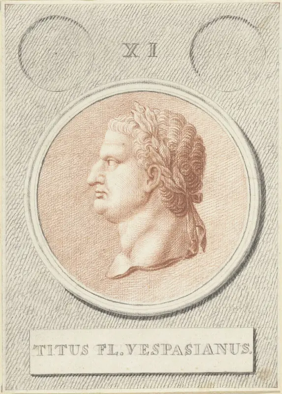 Portretmedaillon van Titus, Romeins keizer Wall Art by Jan Caspar Philips - High-Resolution Digital Print