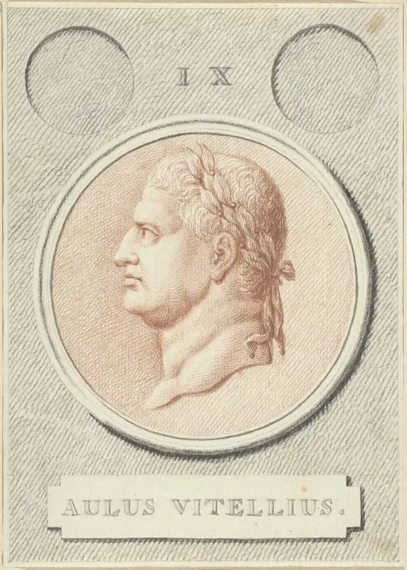 Portretmedaillon van Vitellius, Romeins keizer Wall Art by Jan Caspar Philips - High-Resolution Digital Print