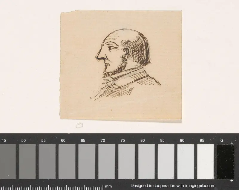 Portretschets van onbekende Wall Art by Johan Michaël Schmidt Crans - High-Resolution Digital Print