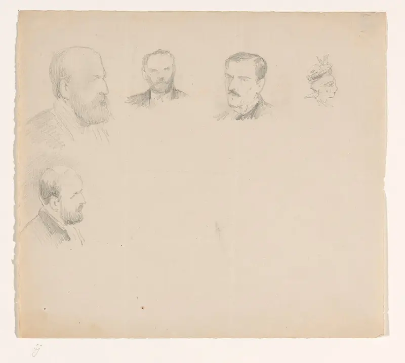 Portretschetsen Wall Art by Johan Michaël Schmidt Crans - High-Resolution Digital Print