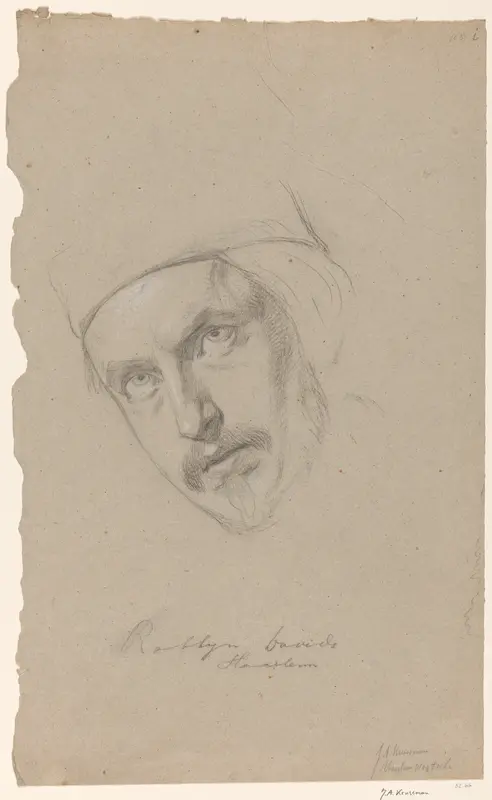 Portretstudie van rabbijn Davids, Haarlem Wall Art by Jan Adam Kruseman - High-Resolution Digital Print