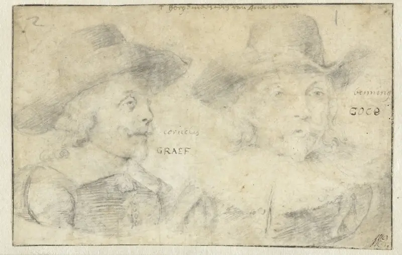 Portretten van Cornelis de Graeff en Frans Banningh Cocq Wall Art by anonymous - High-Resolution Digital Print