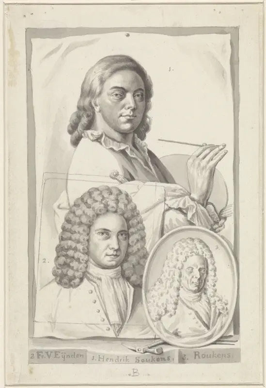 Portretten van Hendrik Soukens, Frans van Eynden en Roukens Wall Art by Roeland van Eynden - High-Resolution Digital Print