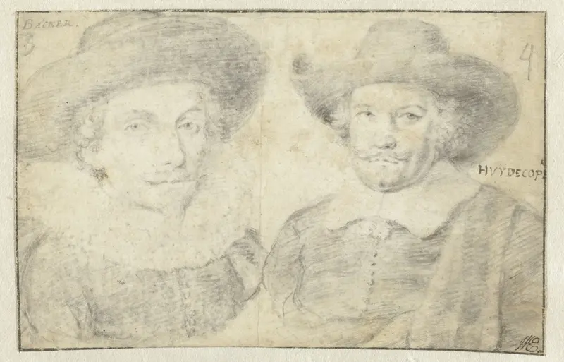 Portretten van Joris Backer en Jan Huydecoper van Maarseveen Wall Art by anonymous - High-Resolution Digital Print