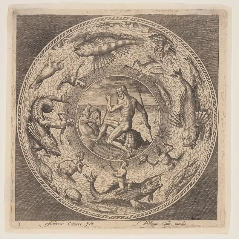 Poseidon, from a Set of Designs for Plates (Fonds de Coupe)