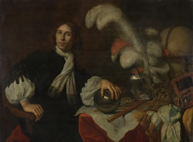 Posthuum portret van Aucke Stellingwerff. Admiraal van de admiraliteit van Friesland, gesneuveld in 1665 bij Lowestoft door een kanonskogel Wall Art by Lodewijk van der Helst - High-Resolution Digital Print