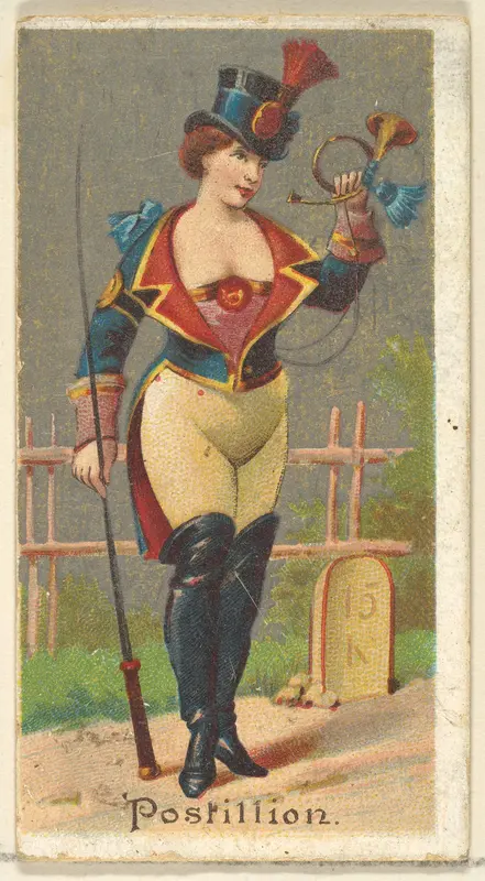 Postillion, from the Occupations for Women series (N166) for Old Judge and Dogs Head Cigarettes Wall Art by Goodwin & Company - High-Resolution Digital Print