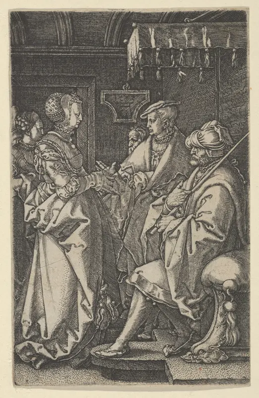 Potiphar's Wife Accusing Joseph, from The Story of Joseph Wall Art by Heinrich Aldegrever - High-Resolution Digital Print