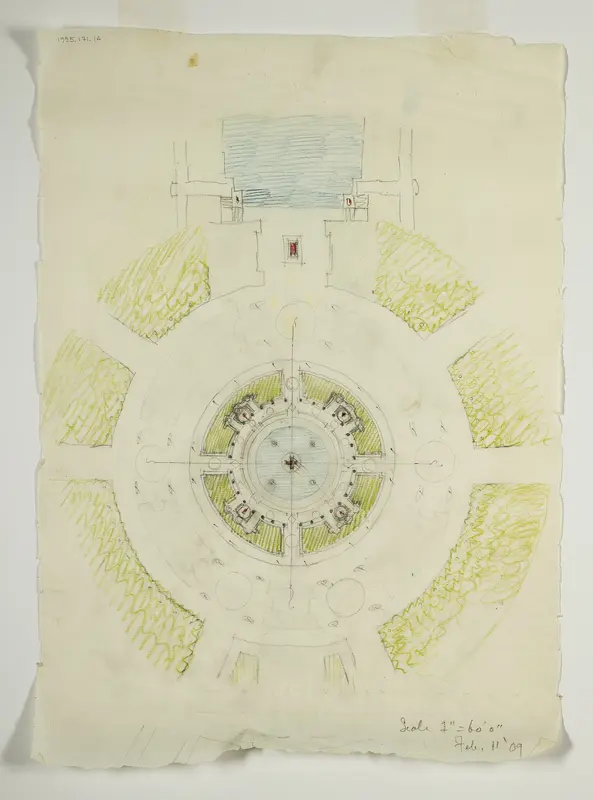 Potomac Round Point, Washington D.C., Circular Pool Plan Sketch Wall Art by D.H. Burnham & Co. - High-Resolution Digital Print