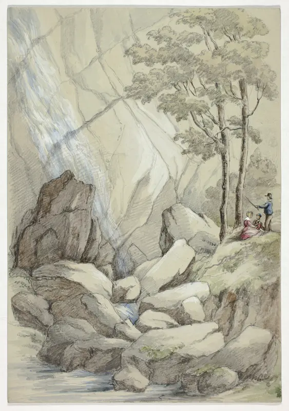 Powerscourt Waterfall Wall Art by Elizabeth Murray - High-Resolution Digital Print