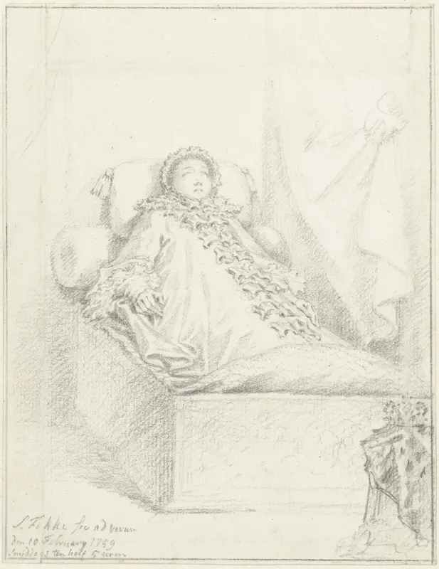 Praalbed van de prinses gouvernante, Anna van Hannover, weduwe van prins Willem IV Wall Art by Unknown - High-Resolution Digital Print