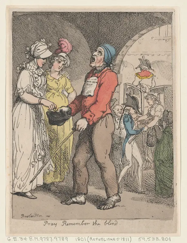 Pray Remember the Blind Wall Art by Thomas Rowlandson - High-Resolution Digital Print