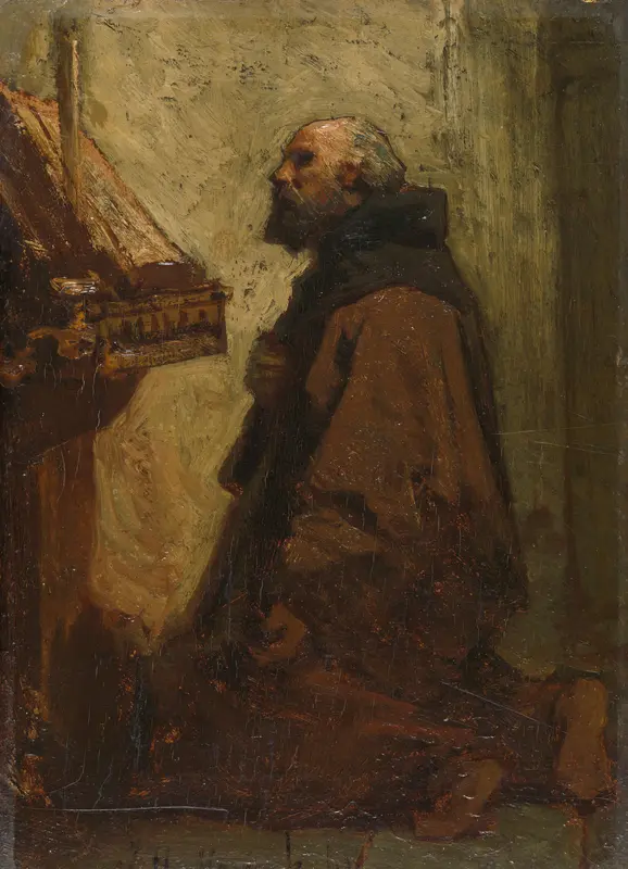 Praying Monk (Monk at his Devotions) Wall Art by Jacob Maris - High-Resolution Digital Print