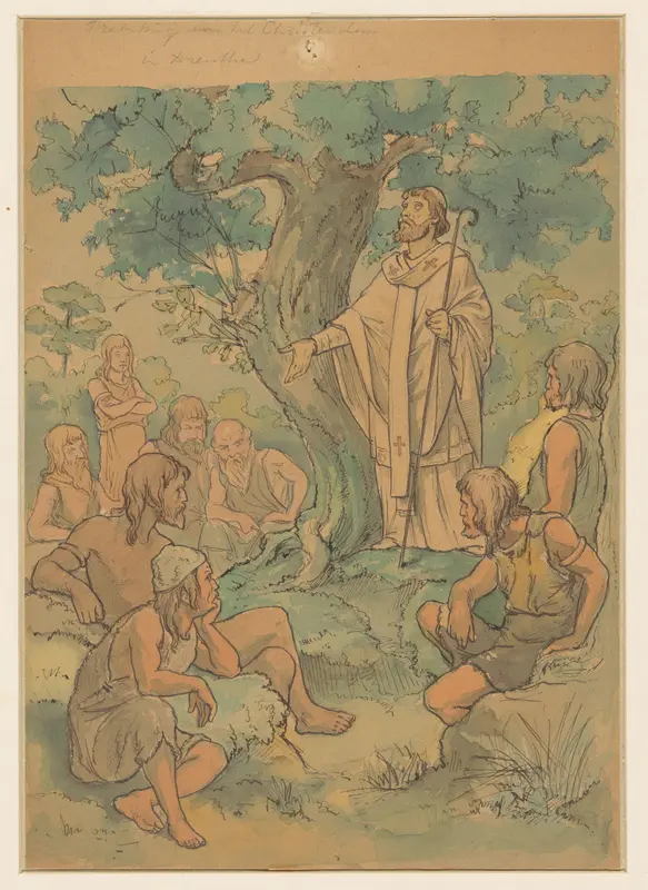 Prediking van het Christendom in Drenthe Wall Art by Georg Sturm - High-Resolution Digital Print