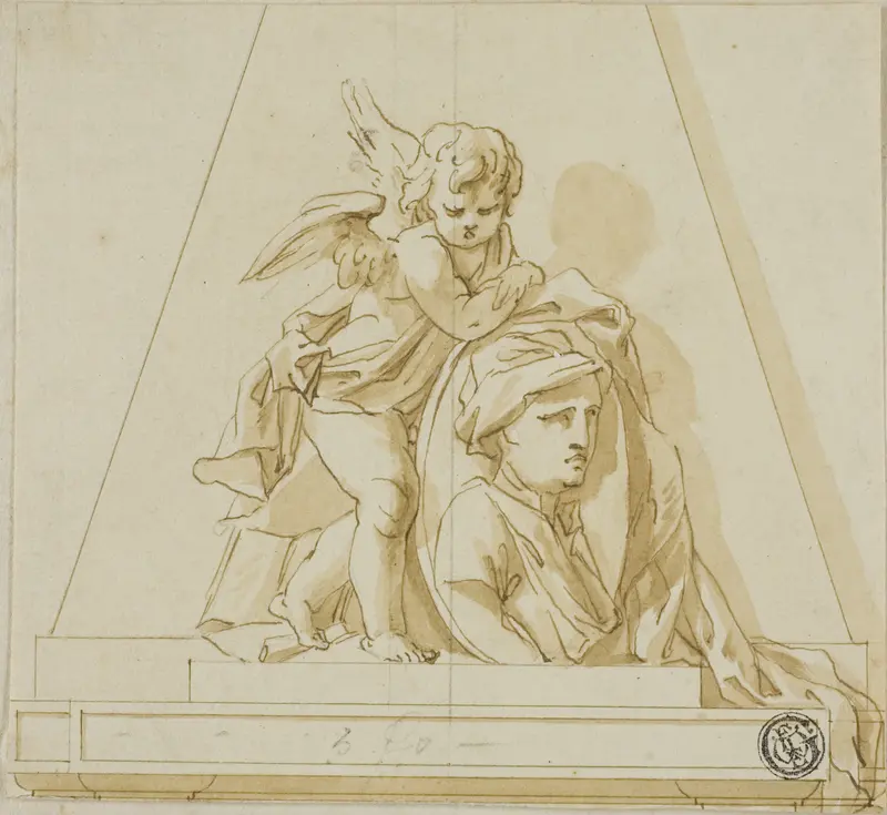 Preliminary Design for Monument to John Gay the Poet Wall Art by John Michael Rysbrack - High-Resolution Digital Print