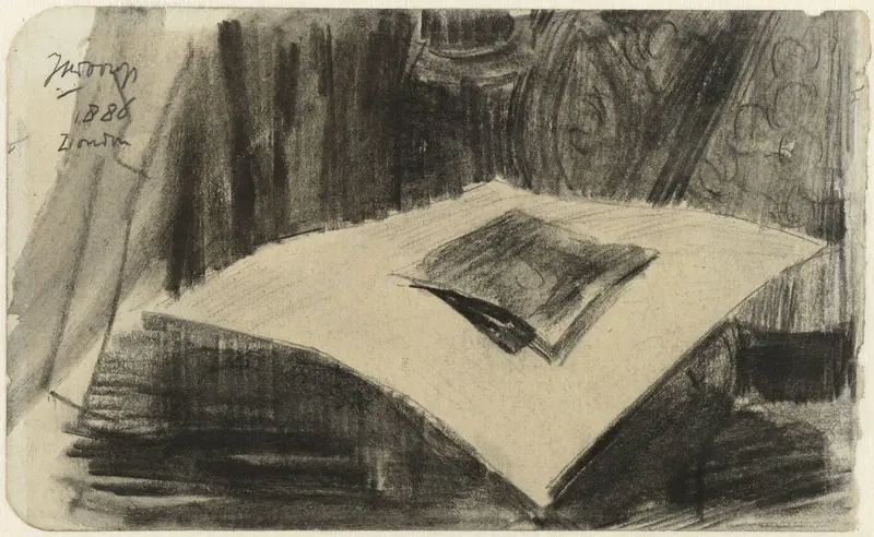 Prent liggend op een donkere ondergrond Wall Art by Jan Toorop - High-Resolution Digital Print