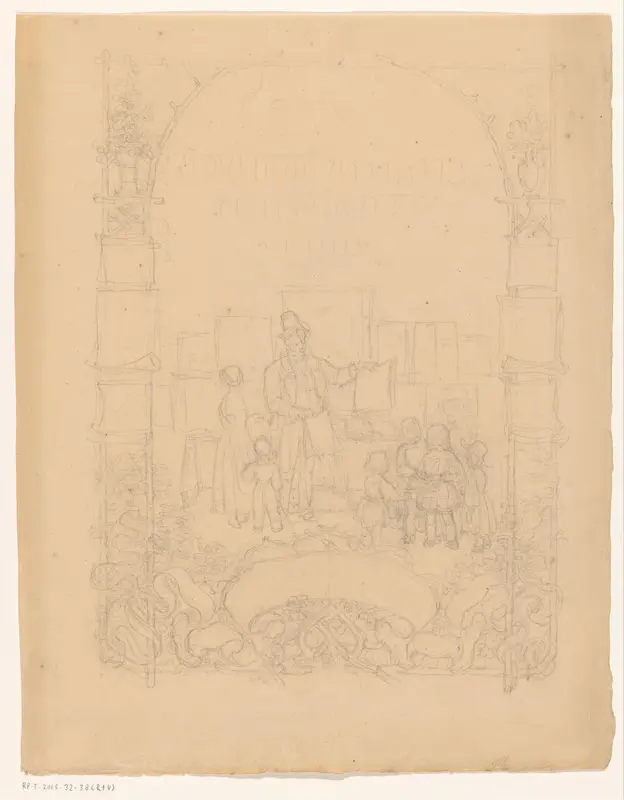 Prentverkoper in een omlijsting Wall Art by August Ferdinand Hopfgarten - High-Resolution Digital Print
