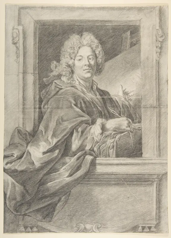 Preparation for Portrait Engraving of Artist in Frame Wall Art by Anonymous, French, 18th century - High-Resolution Digital Print