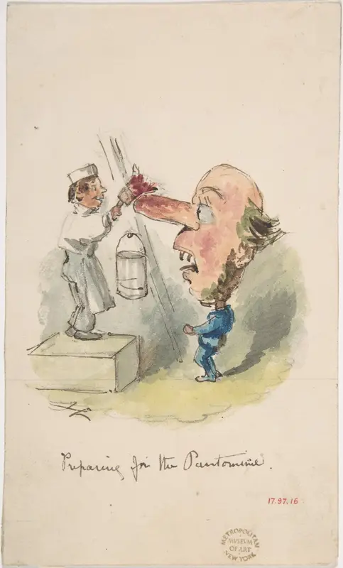 "Preparing for the Pantomime" Wall Art by John Leech - High-Resolution Digital Print