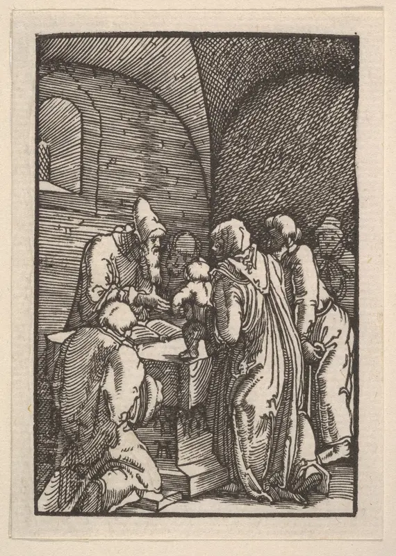Presentation in the Temple, from "The Fall and Salvation of Mankind Through the Life and Passion of Christ" Wall Art by Albrecht Altdorfer - High-Resolution Digital Print