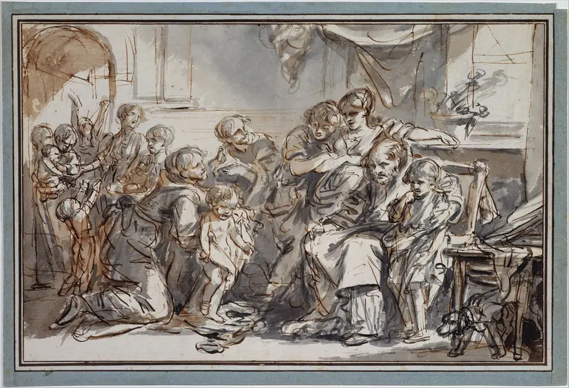 Presentation of the Illegitimate Child Wall Art by Jean-Baptiste Greuze - High-Resolution Digital Print