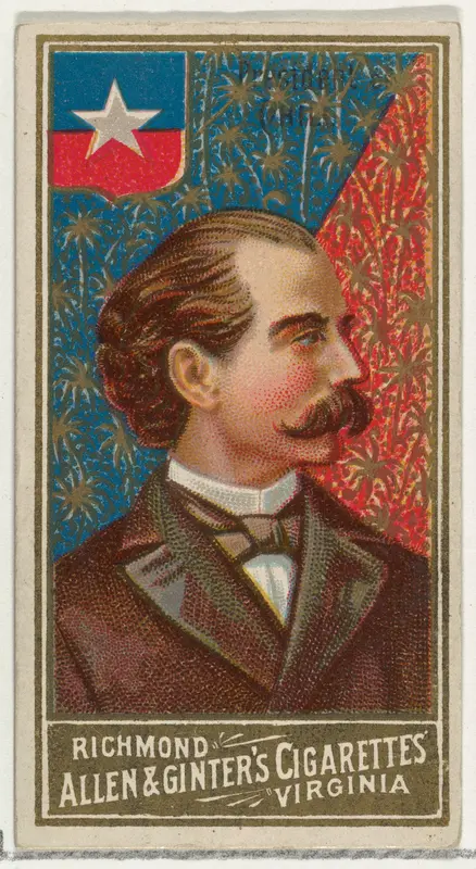 President of Chile, from World's Sovereigns series (N34) for Allen & Ginter Cigarettes Wall Art by Allen & Ginter - High-Resolution Digital Print