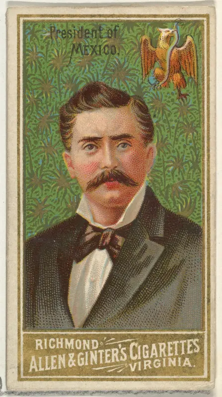 President of Mexico, from World's Sovereigns series (N34) for Allen & Ginter Cigarettes Wall Art by Allen & Ginter - High-Resolution Digital Print