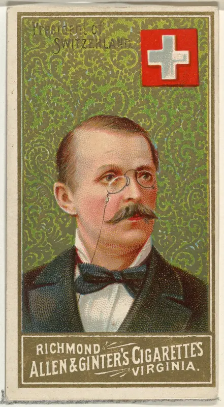 President of Switzerland, from World's Sovereigns series (N34) for Allen & Ginter Cigarettes Wall Art by Allen & Ginter - High-Resolution Digital Print