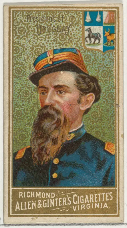 President of Uruguay, from World's Sovereigns series (N34) for Allen & Ginter Cigarettes Wall Art by Allen & Ginter - High-Resolution Digital Print