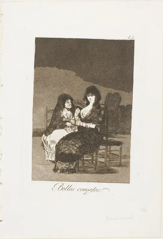Pretty Teachings, plate 15 from Los Caprichos