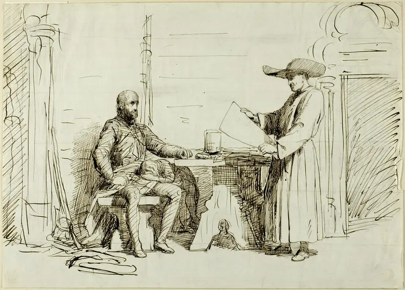 Priest and Soldier Wall Art by George Du Maurier - High-Resolution Digital Print