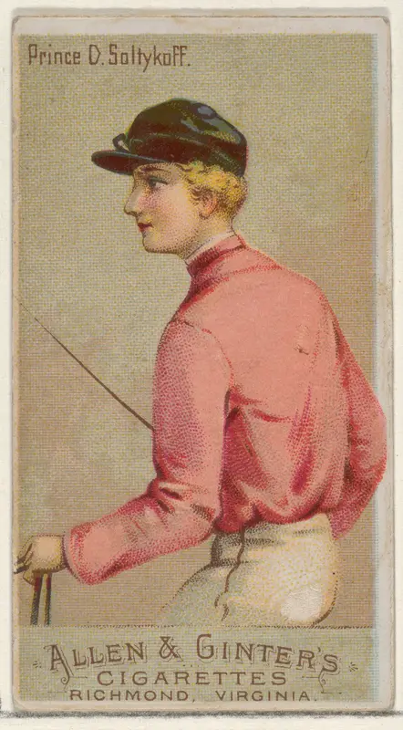 Prince D. Saltykoff, from the Racing Colors of the World series (N22a) for Allen & Ginter Cigarettes Wall Art by Allen & Ginter - High-Resolution Digital Print