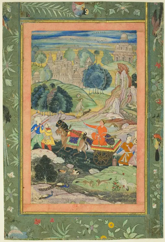 Prince Riding in Chariot Drawn by Goats Wall Art by Mughal - High-Resolution Digital Print
