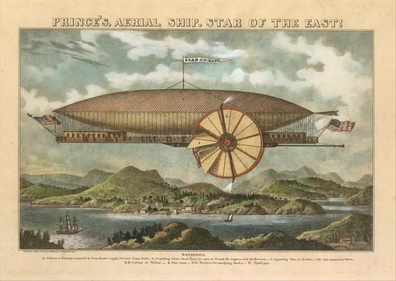 Prince's Aerial Ship. Star of the East! Wall Art by Norris's Lithography - High-Resolution Digital Print
