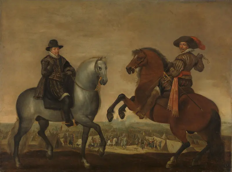 Princes Maurits and Frederik Hendrik on Horseback Wall Art by Unknown - High-Resolution Digital Print