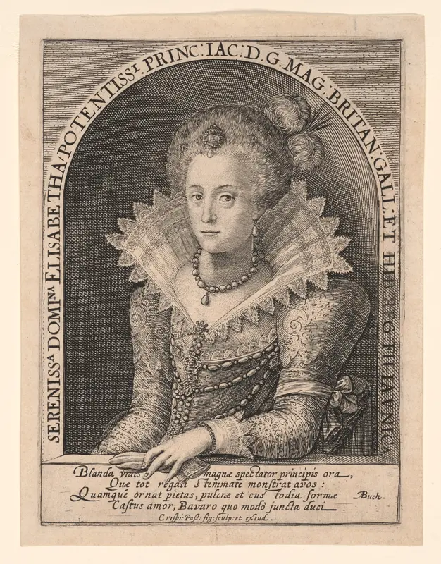 Princess Elizabeth Stuart Wall Art by Crispijn van de Passe, I - High-Resolution Digital Print