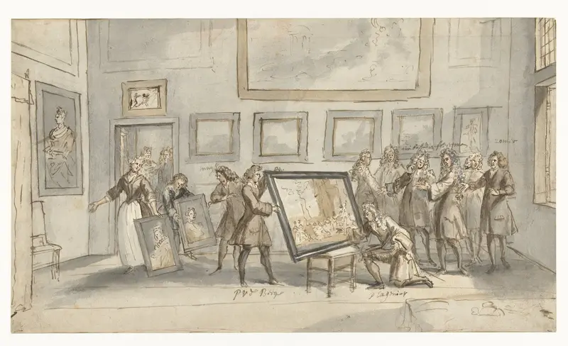Prins Eugenius van Savoye bij de kunsthandelaar J.P. Zomer Wall Art by Pieter van den Berge - High-Resolution Digital Print