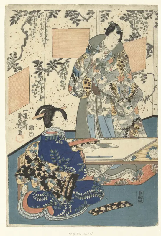 Prins Genji en hofdame Wall Art by Unknown - High-Resolution Digital Print