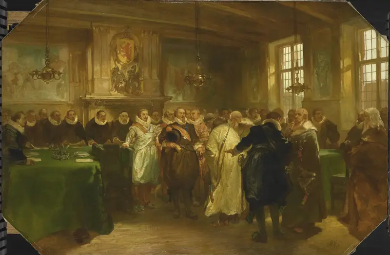 Prins Maurits ontvangt een delegatie uit Rusland in 1614 Wall Art by Charles Rochussen - High-Resolution Digital Print