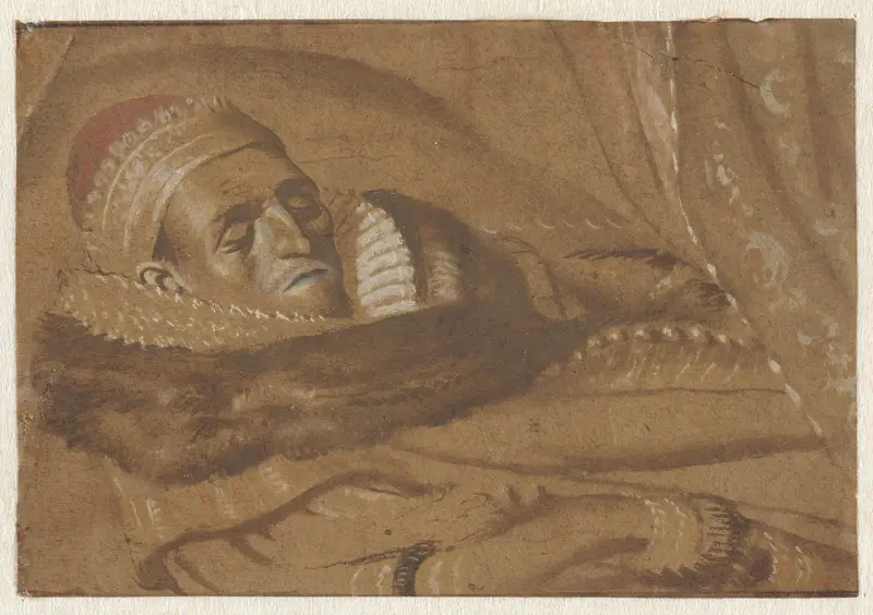 Prins Maurits op zijn doodsbed Wall Art by Adriaen Pietersz van de Venne - High-Resolution Digital Print