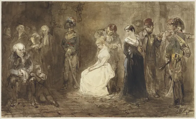 Prinses Elisabeth van Frankrijk in de gevangenis, 10 mei 1794 Wall Art by Charles Rochussen - High-Resolution Digital Print