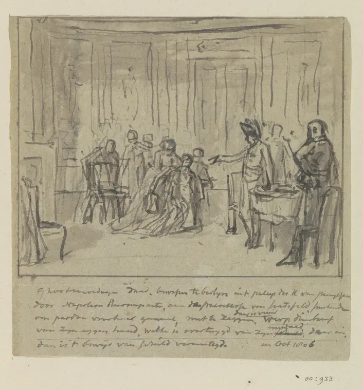 Prinses van Hatzfeldt smeekt Napoleon Bonaparte het leven van haar man te sparen Wall Art by Jurriaan Andriessen - High-Resolution Digital Print