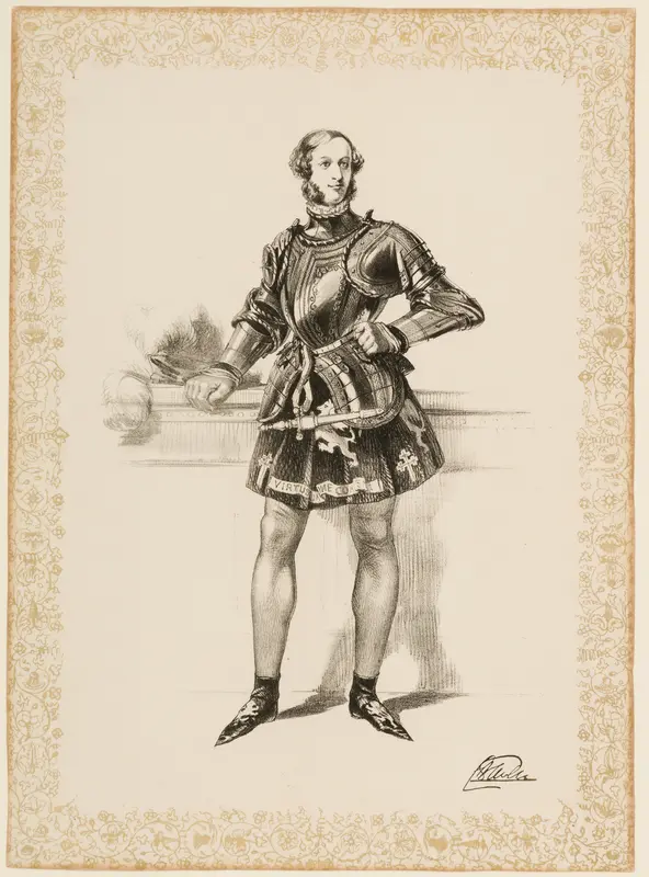 Print of William 2nd Earl of Craven in Costume Worn at Eglinton Tournament 1839